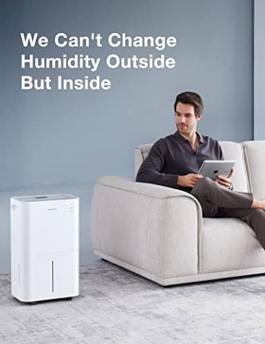 BUBLUE Dehumidifier for Basements, Home and Large Room with Auto or Manual Drainage | 36 db Industry Leading Noise Reducing | Integrated Air Filters, 3 Operation Modes, Clothes Drying