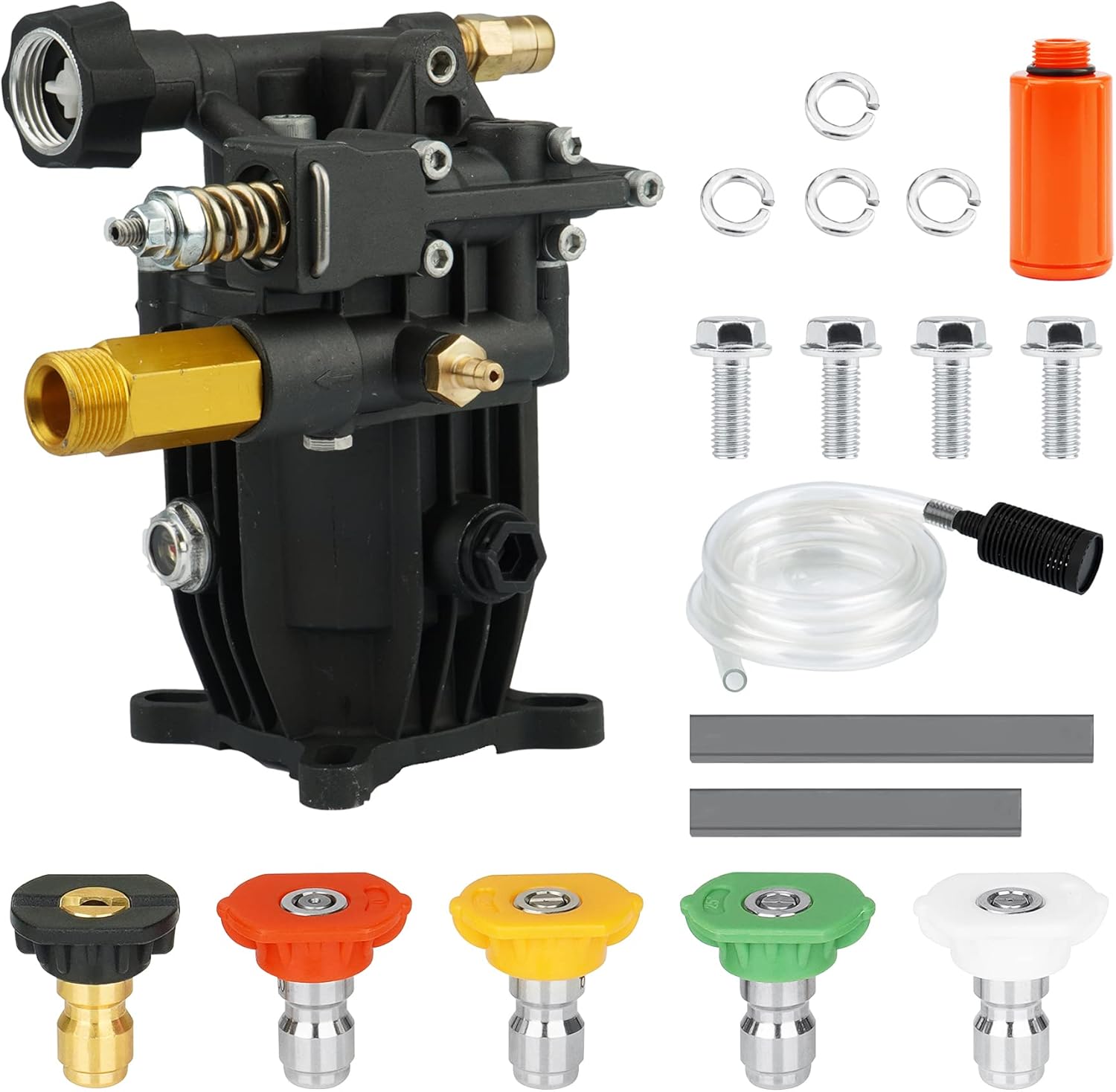 Youxmoto 3/4 Shaft Horizontal Pressure Washer Pump, Max 3300 PSI @ 2.5 GPM Universal Power Washer Pump, Fit for Troy-Bilt, Karcher, Generac, Simpson, Honda, Anodized Die-Cast Aluminum