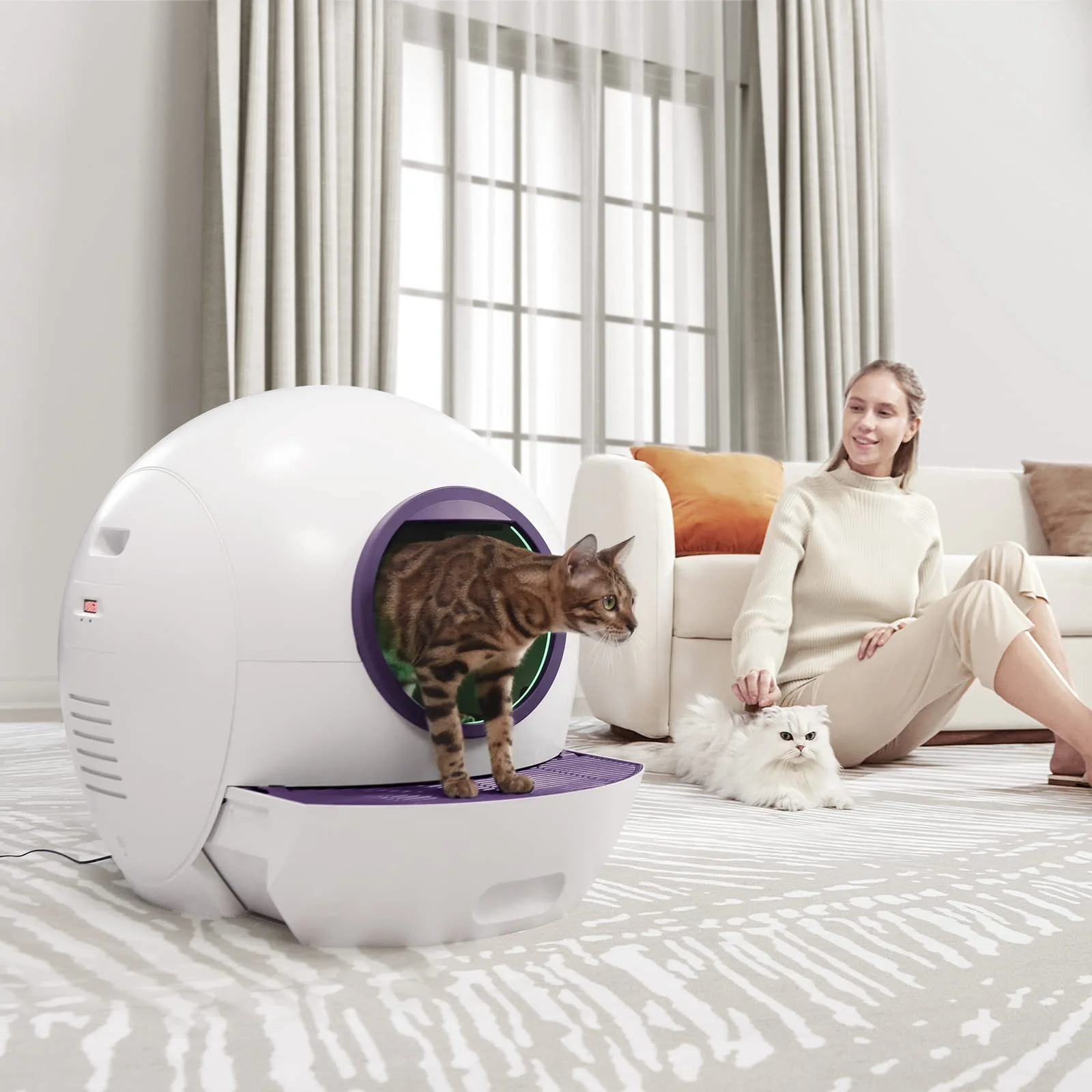 ELS PET Self Cleaning Cat Litter Box Automatic for Multiple Cats, APP Control