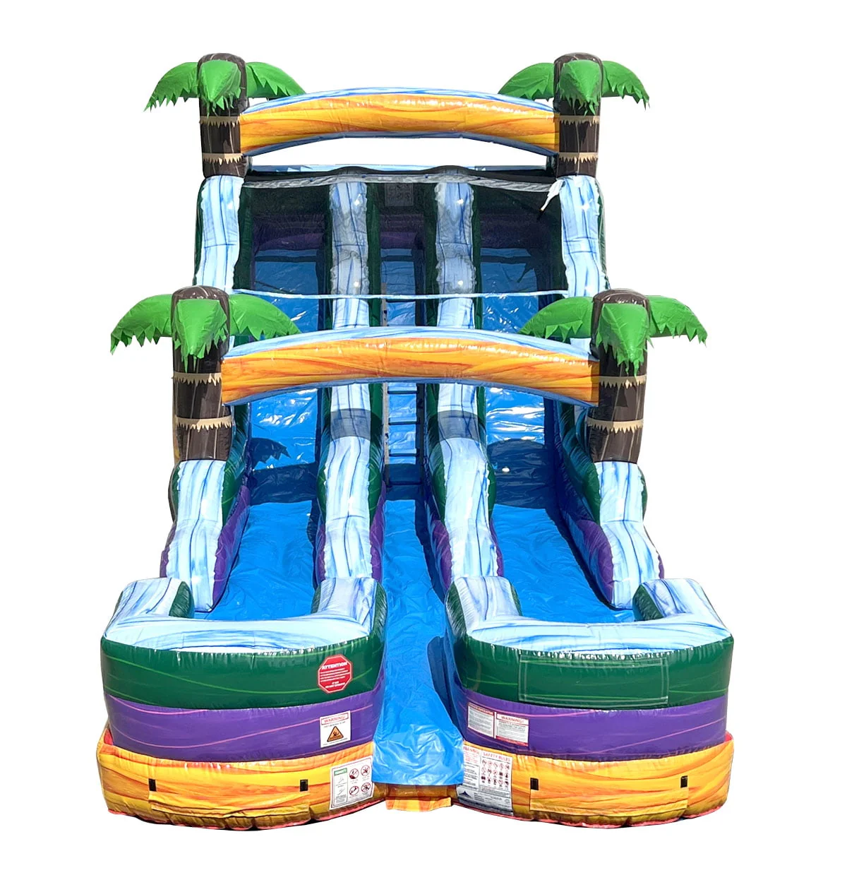 TentandTable Commercial Inflatable Water Slide, Rainbow Double Lane with Blower, 13'