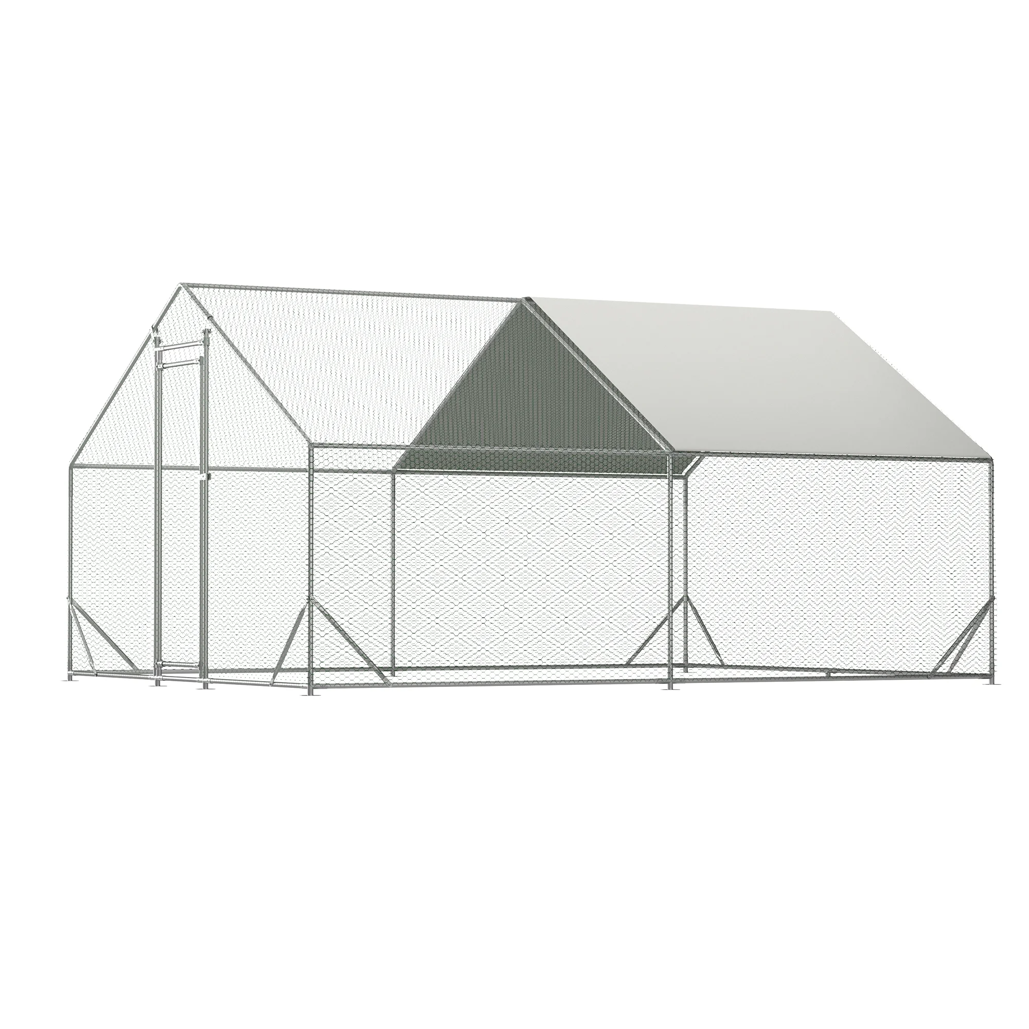 Ufurpie Large Metal Chicken Coop, Walk-in Chicken Run,Galvanized Wire Poultry Chicken Hen Pen Cage,Rabbits Duck Cages with Waterproof and Anti-Ultraviolet Cover for Outside - Curated Treasures Market