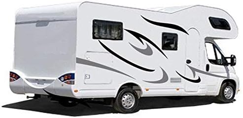Amautolucky 2Pcs Motorhome Caravan Travel Trailer Camper Van Stripes Graphics one for Each Side) Vinyl Graphics Kit Decals Car Stickers Pack of 2