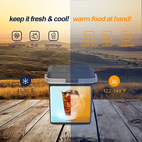 TREFAN Electric Cooler & Warmer 28 Quarts/26L Car Refrigerator 12V Car Coolers for Travel Plug in, Electric Coolers for Vehicles Truck AC/DC, Portable Refrigerator for Car, Camping, RV, Van, Boat