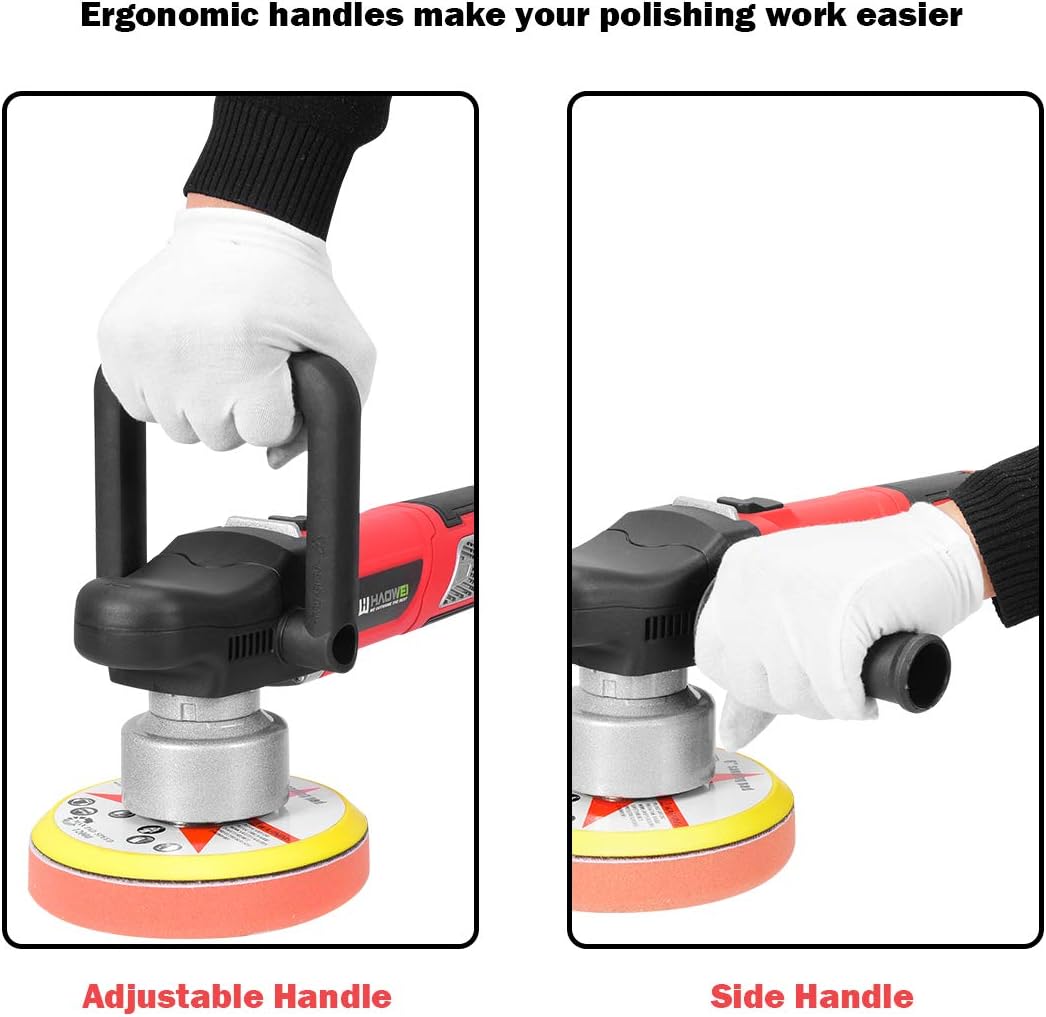 Power Tools Random Orbital Polisher Electrical Sander Variable Speed Dual-Action Grinder Buffer Kit For Auto Detail (6 inch)