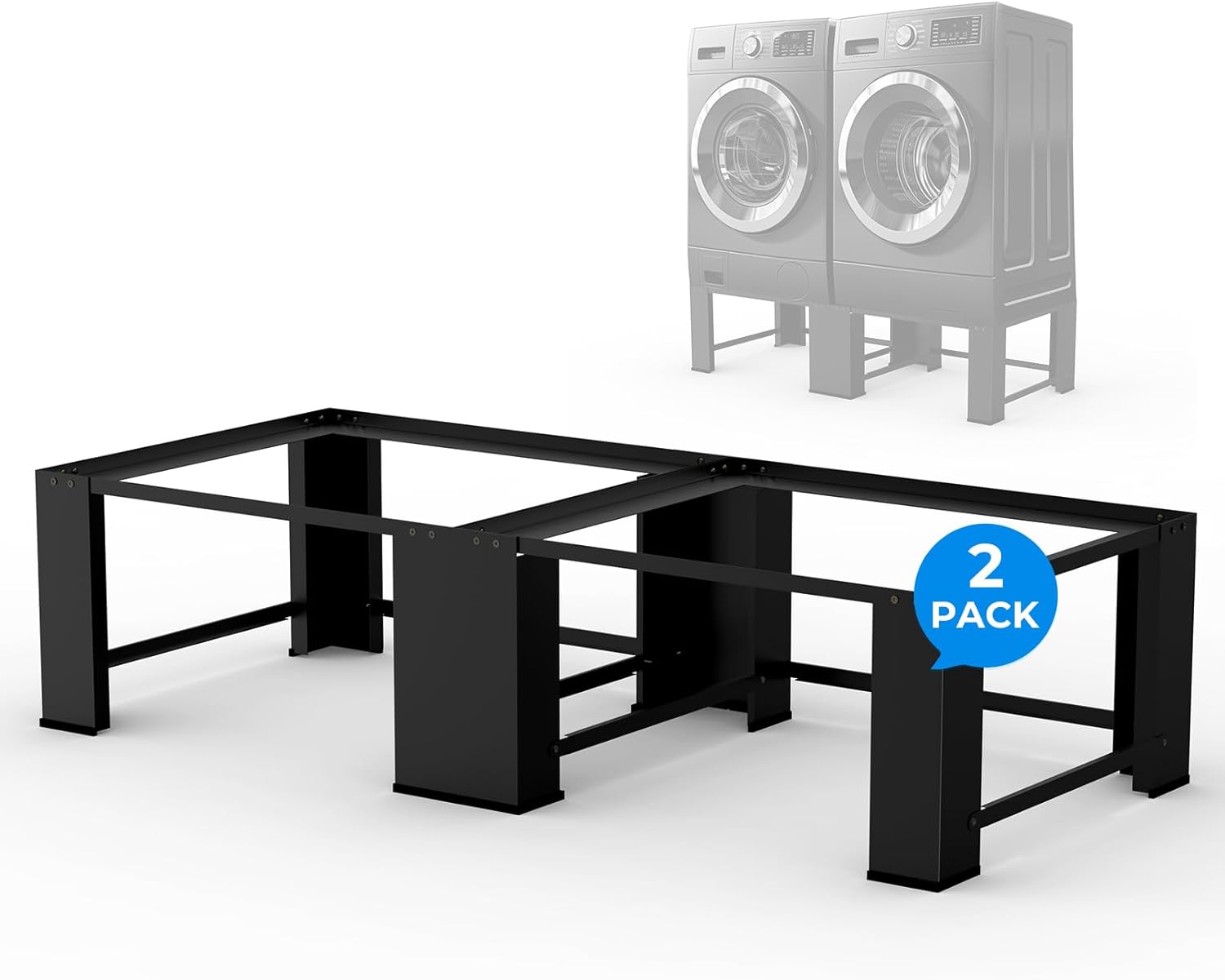 29" Dual-Pack Washer Dryer Laundry Pedestals - Laundry Pedestal for Washer and Dryer Stand, Steel Washing Machine Stand Raiser, Compatible with Most 4.8-5.3 cu. ft. Capacity Washer Black