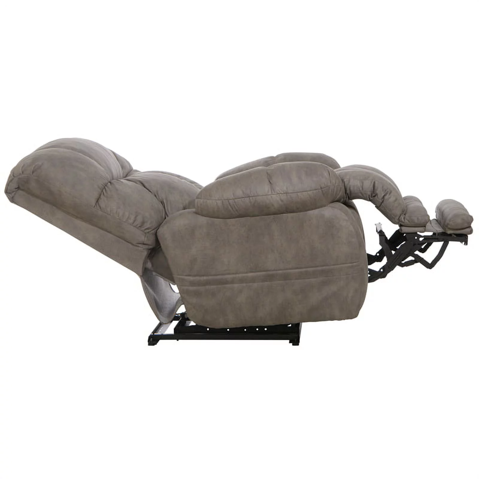 Catnapper Dixon Oversized Power Lay Flat Recliner in Gray Fabric