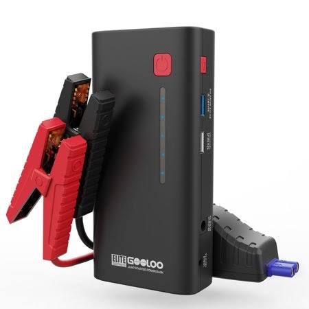 Gooloo 1200A Peak 18000mAh Supersafe Car Jump Starter with USB Quick Charge 3.0