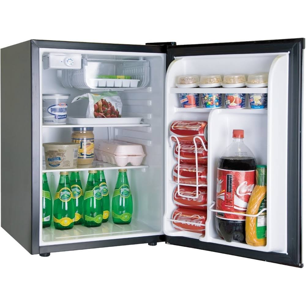 RCA 2.6 Cu ft Single Door Mini Fridge RFR283, Stainless Steel