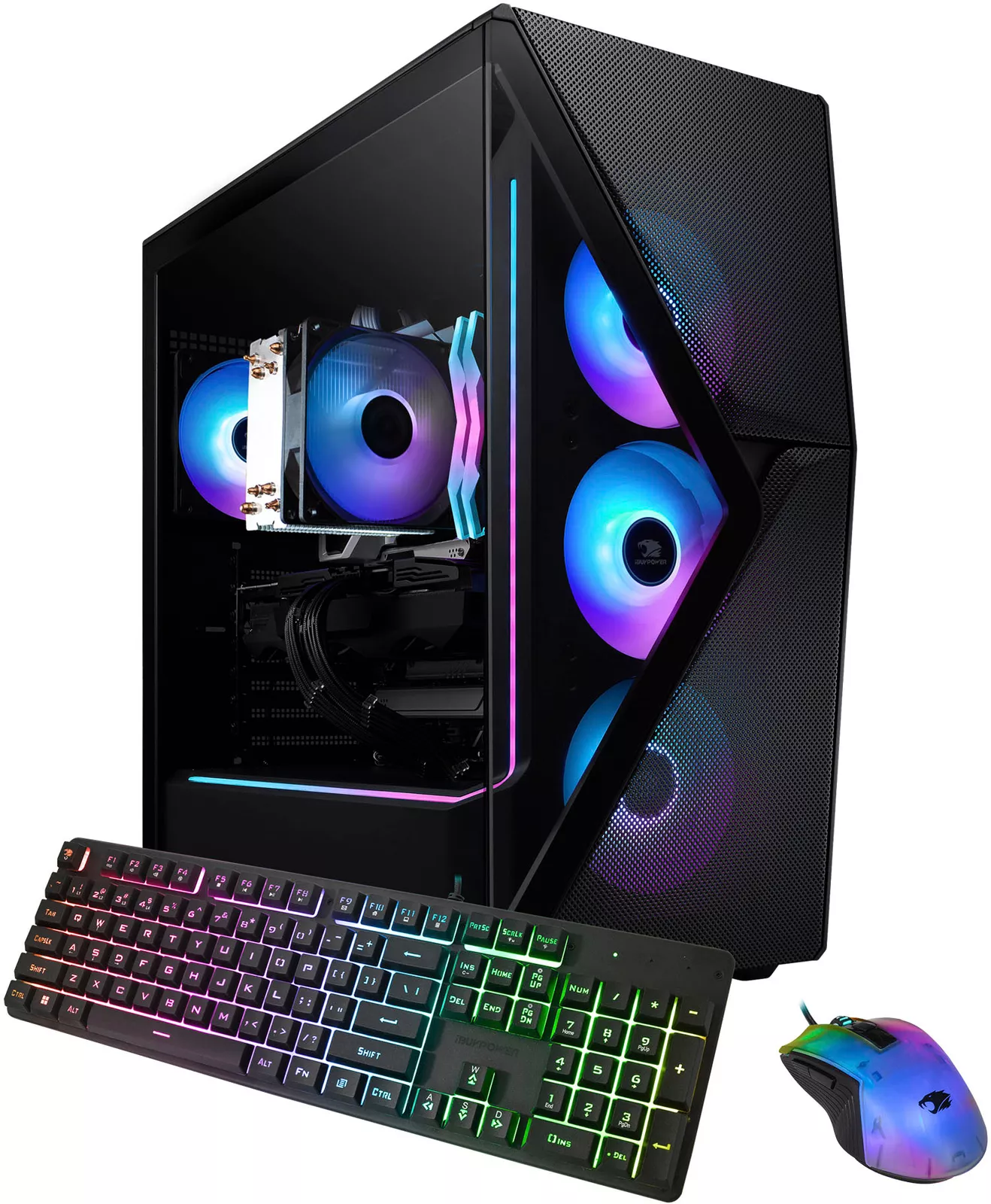 iBUYPOWER SlateMesh Gaming Desktop - AMD Ryzen 7 7700- 32GB Memory - AMD Radeon RX 7700XT 12GB- 1TB NVMe SSD - Black - Curated Treasures Market