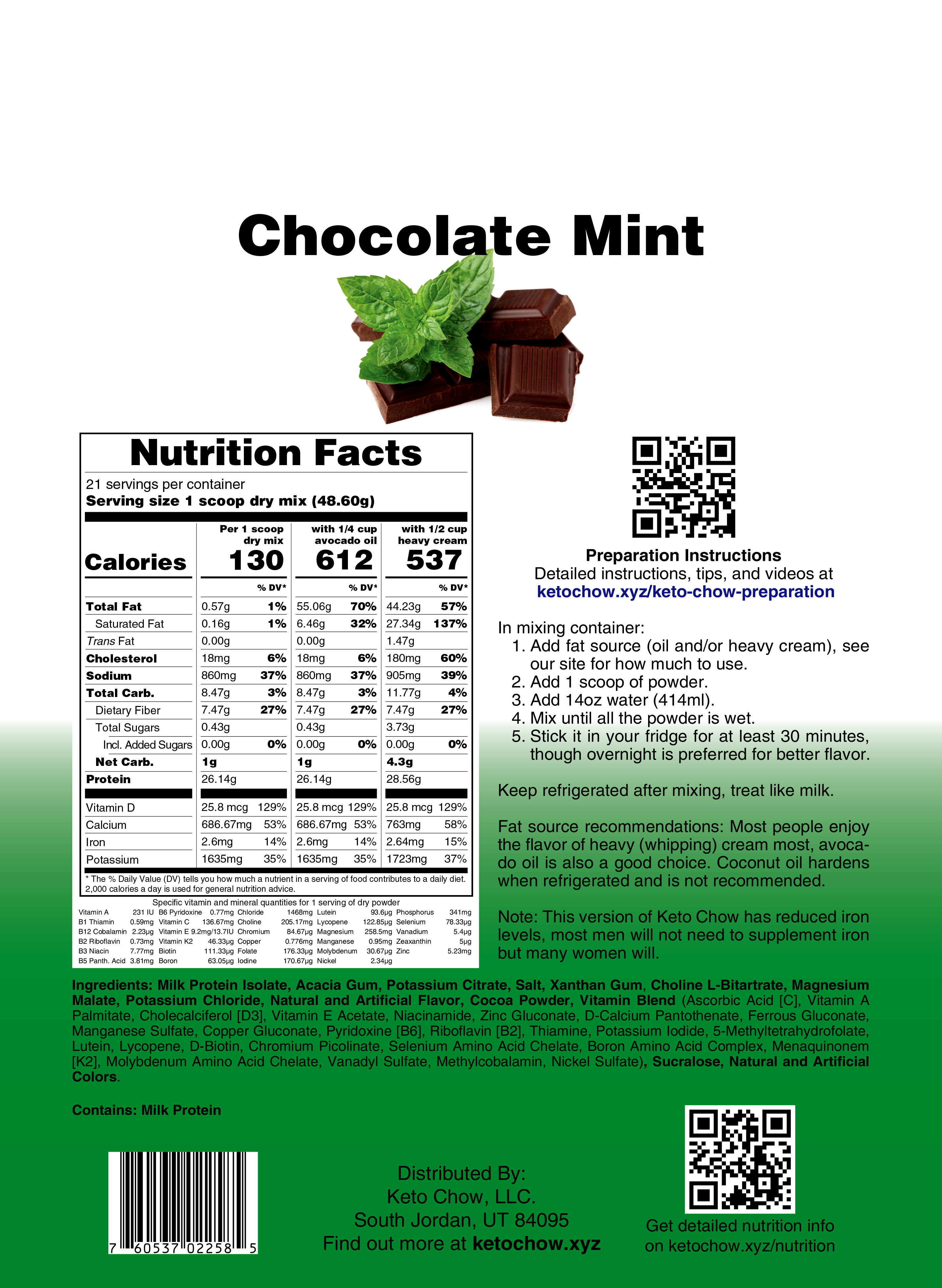 Keto Chow 21 Meal | Keto Meal Replacement Shakes Eggnog