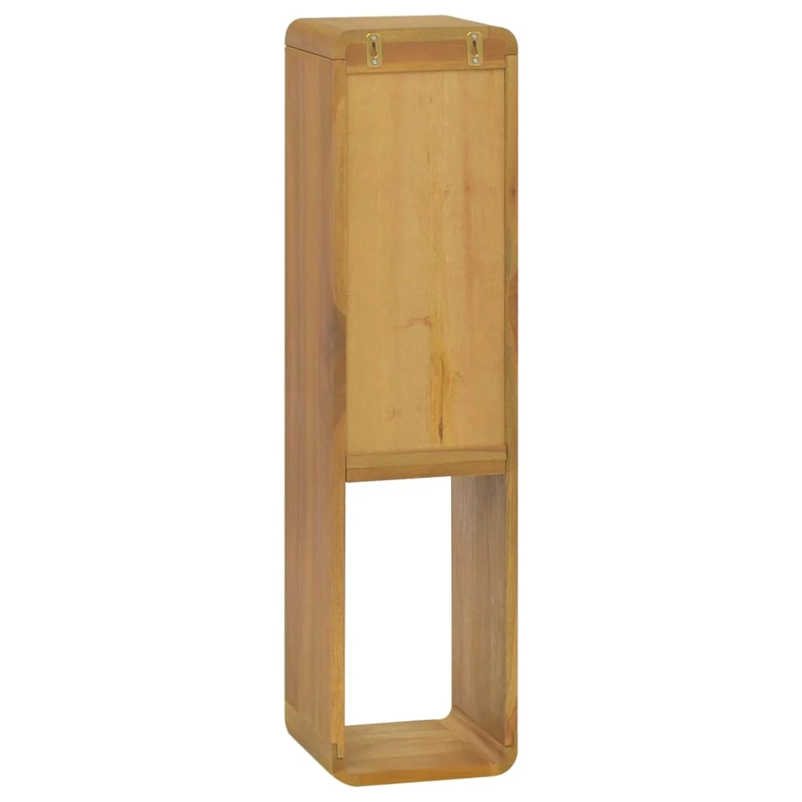 Dcenta Wall Mounted Bathroom Cabinet with Door and Shelves Teak Wood Hanging Storage Cabinet for Washroom, Home Furniture 9.8 x 9.8 x 39.4 Inches (W x D x H)