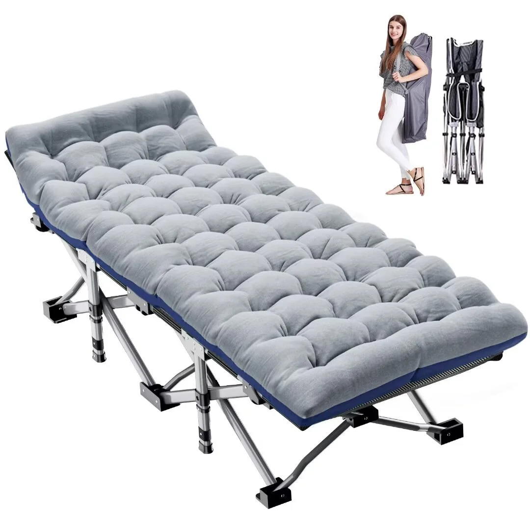 Docred Folding Camping Cots For Adults，Heavy Duty Cots For Sleeping, Travel Military Portable Cots Bed with 2-Sided Mattress & Carrying Bag