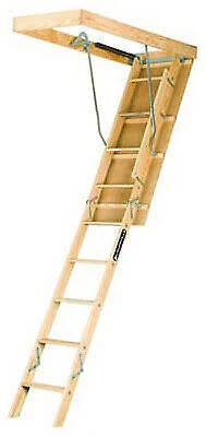 Attic Ladder, Wood, Limit 250-Lbs., 10-ft. L224P