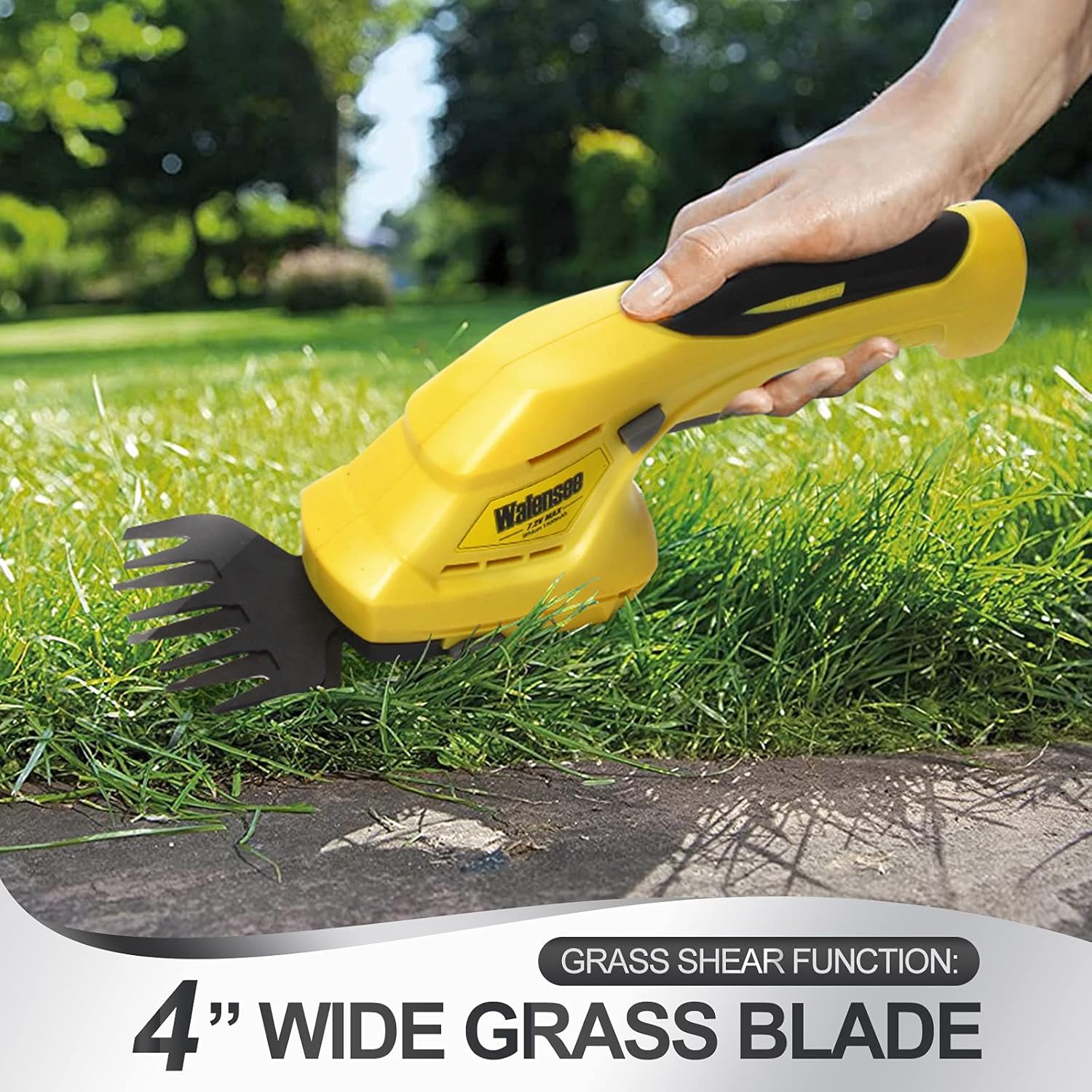 Walensee Cordless Grass Shear & Hedge Trimmer – 7.2V Electric Shrubbery Trimmer 2 in 1 Handheld Hedge Cutter/Grass Trimmer/Hedge Clipper Rechargeable Battery and Fast Charger Included for Garden, Lawn Pack of 2