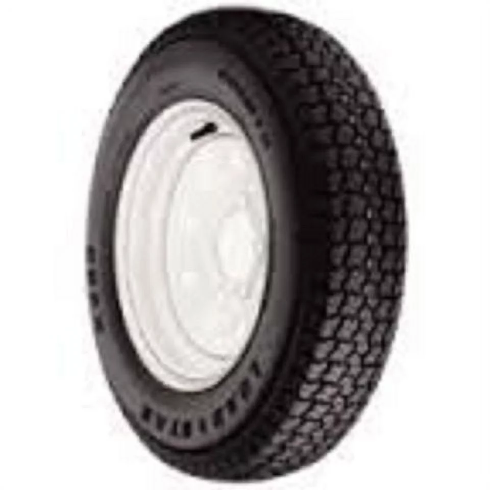 Radial Trailer Tire On Rim ST205/75R14 14 in. 5 Lug Wheel Galvanized Spoke
