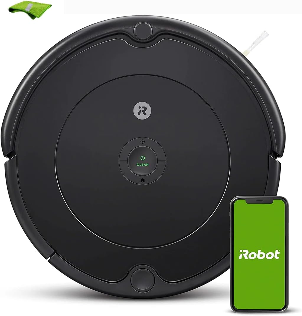 iRobot Roomba 600 Series Self-Charging Robot Vacuum, Wi-Fi Connectivity, Personalized Cleaning Recommendations, Works with Alexa, Good for Pet Hair, Carpets, Hard Floors, with MTC Microfiber Cloth