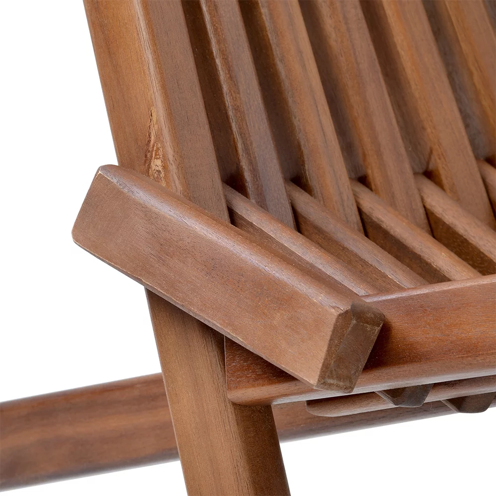 Folding Wooden Outdoor Chair, Stylish Low Profile Acacia Wood Lounge Chair for the Patio, Porch, Lawn, Garden, Assembly Required