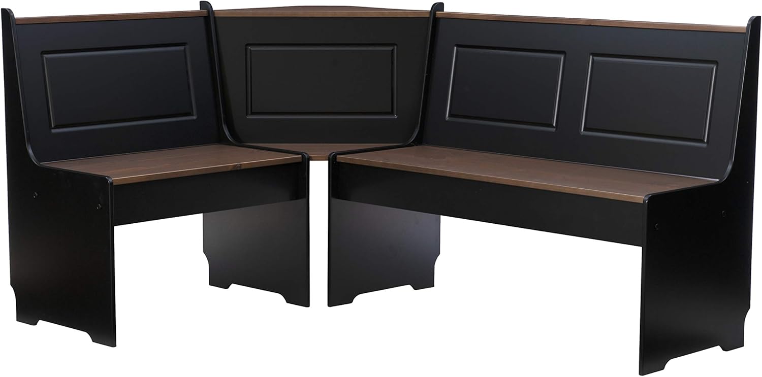 Linon Black and Pecan Breakfast Dining Set Ardmore Nook