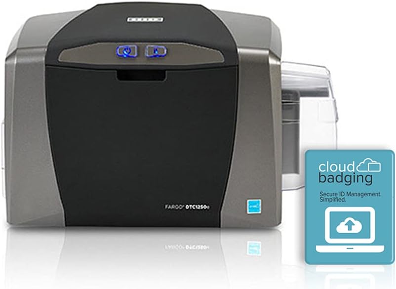 Fargo DTC1250e ID Card Printer Bundle (Single-Sided, Printer + Ribbon + Cards)