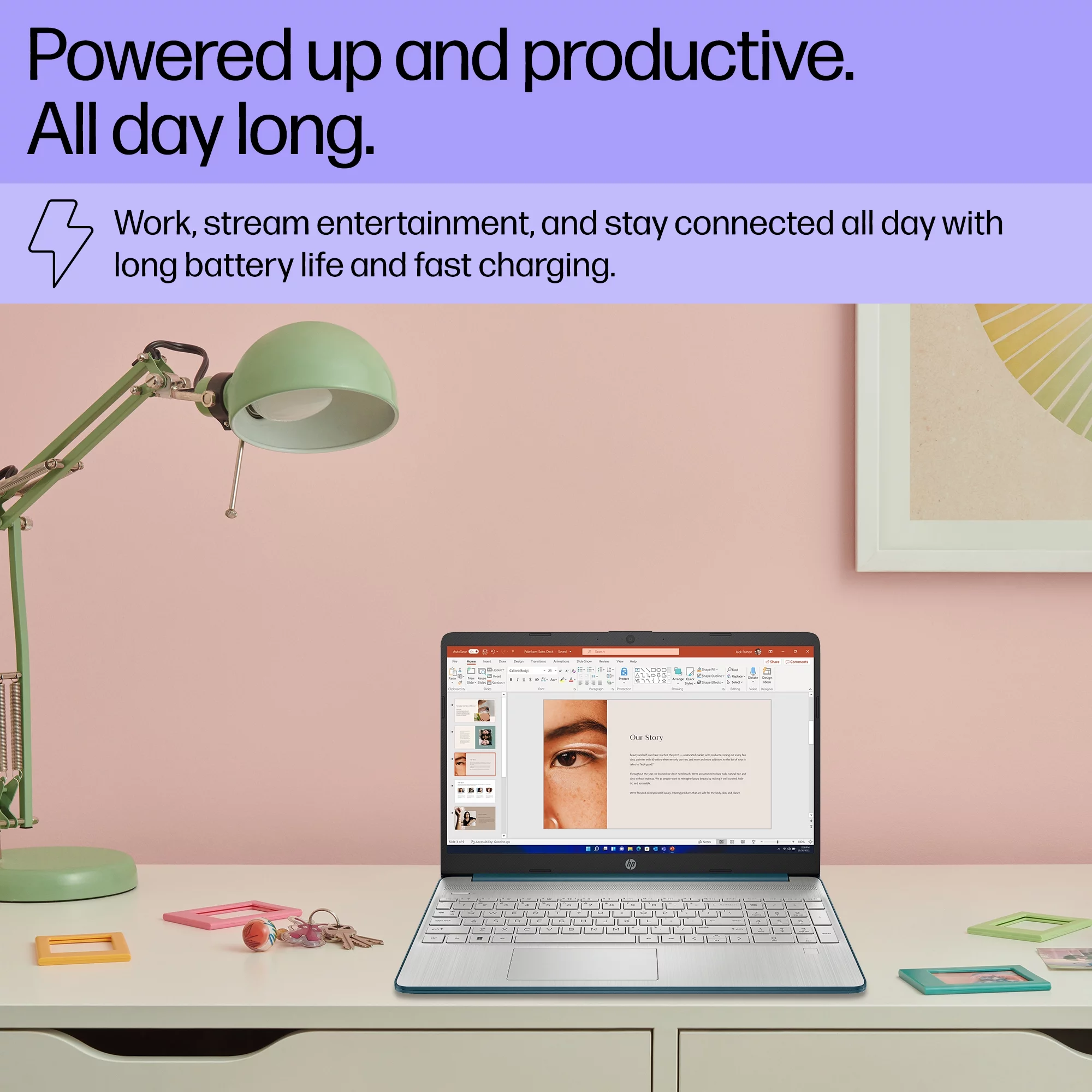 HP 15.6" FHD Laptop, Intel Core i7-1165G7, 16GB RAM, 512GB SSD, Spruce Blue, Windows 11 Home, 15-dy2762wm