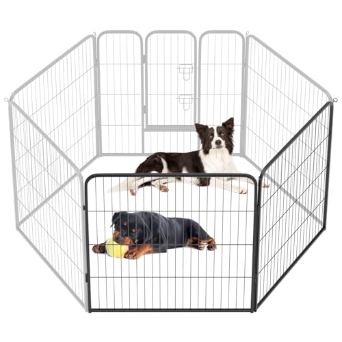 BestPet Dog Playpen Indoor 40 inch 16 Panels Metal Dog Pen Pet Dog Fence Outdoor Exercise Pen with Doors,Pet Puppy Playpen for RV Camping Yard, Black