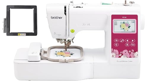 Brother PE545 Embroidery Machine, Wireless LAN Connected, 135 Built-in Designs, 4" x 4" Hoop Area, Large 3.7" LCD Touchscreen, USB Port, 10 Font Styles