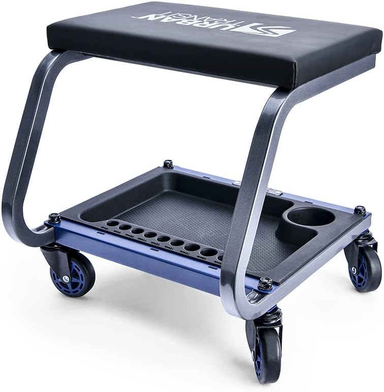 Urban Transit Fastback Shop Stool 350 lbs. Capacity for Professional Mechanic, Car Enthusiast, or DIY Home Projects. Pack of 2