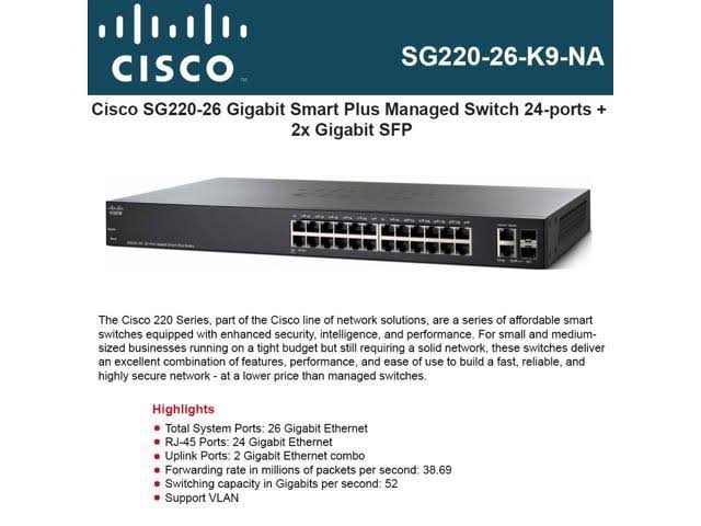 Cisco SG220-26-K9 26-Port Gigabit Smart Plus Switch