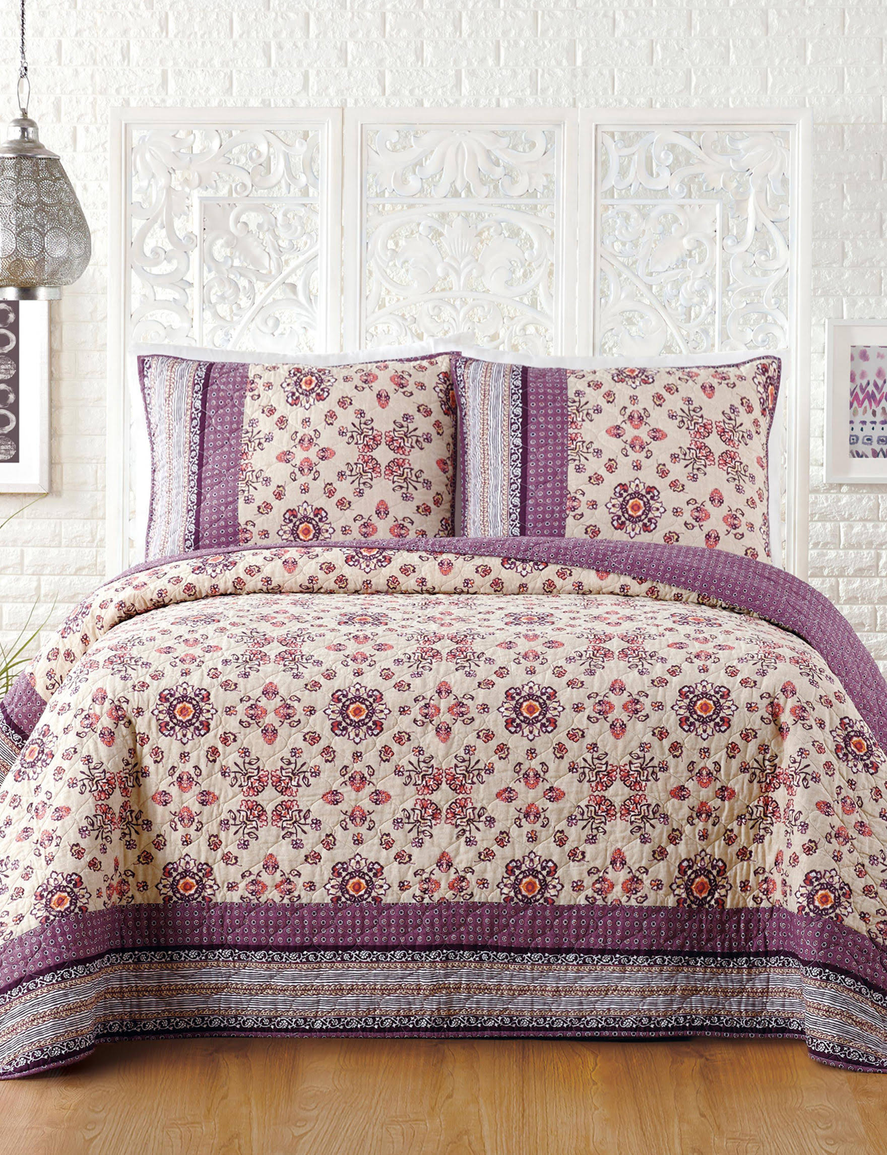 Jessica Simpson Lola Quilt, Full/Queen, Purple