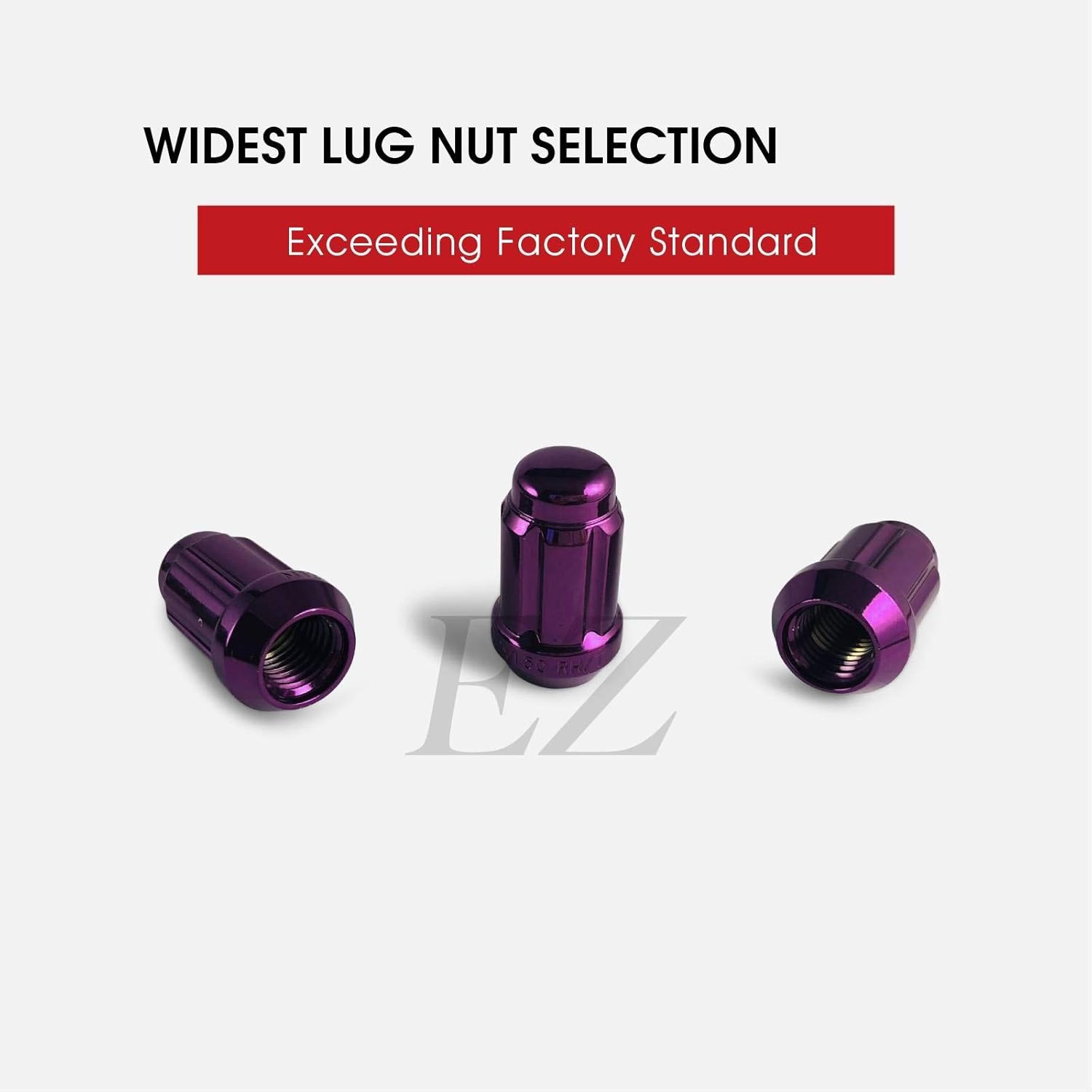 24 Purple Spline Drive Small Diameter Acorn 12x1.5 Purple Lug Nut Kit with Key Pack of 2