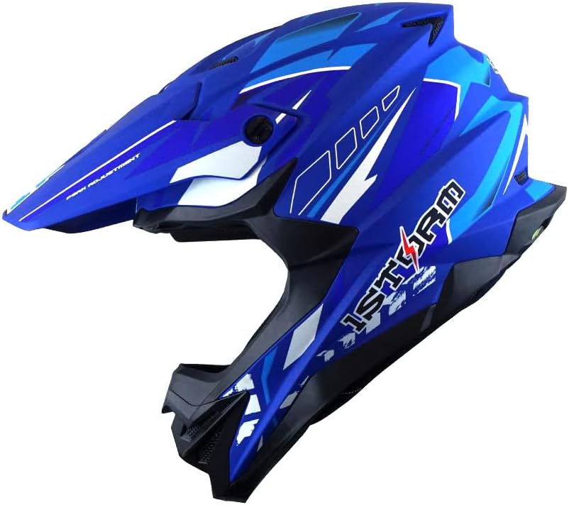1Storm Motocross Adult Helmet Downhill Mountain Bike Helmet BMX MX ATV Dirt Bike Storm Style HF803 Pack of 2
