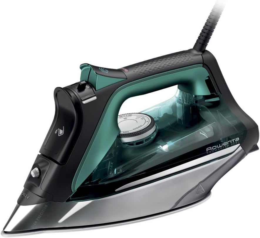 Rowenta Perfect Steam Pro Stainless Steel Soleplate Professional Steam Station & Pro Master Stainless Steel Soleplate Steam Iron for Clothes 400 Microsteam Holes