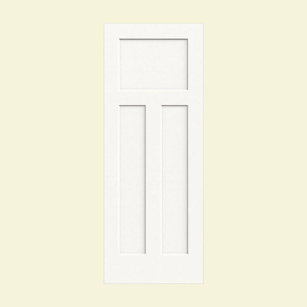 JELD-WEN 32 in. x 80 in. Craftsman White Painted Smooth Molded Composite MDF Interior Door Slab