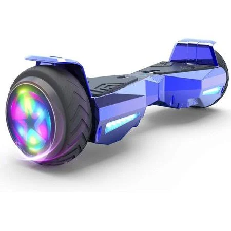 HOVERSTAR Hoverboard Certified Hs2.0 Flash Wheel with LED Light Self Balancing Wheel Electric Scooter Chrome Blue