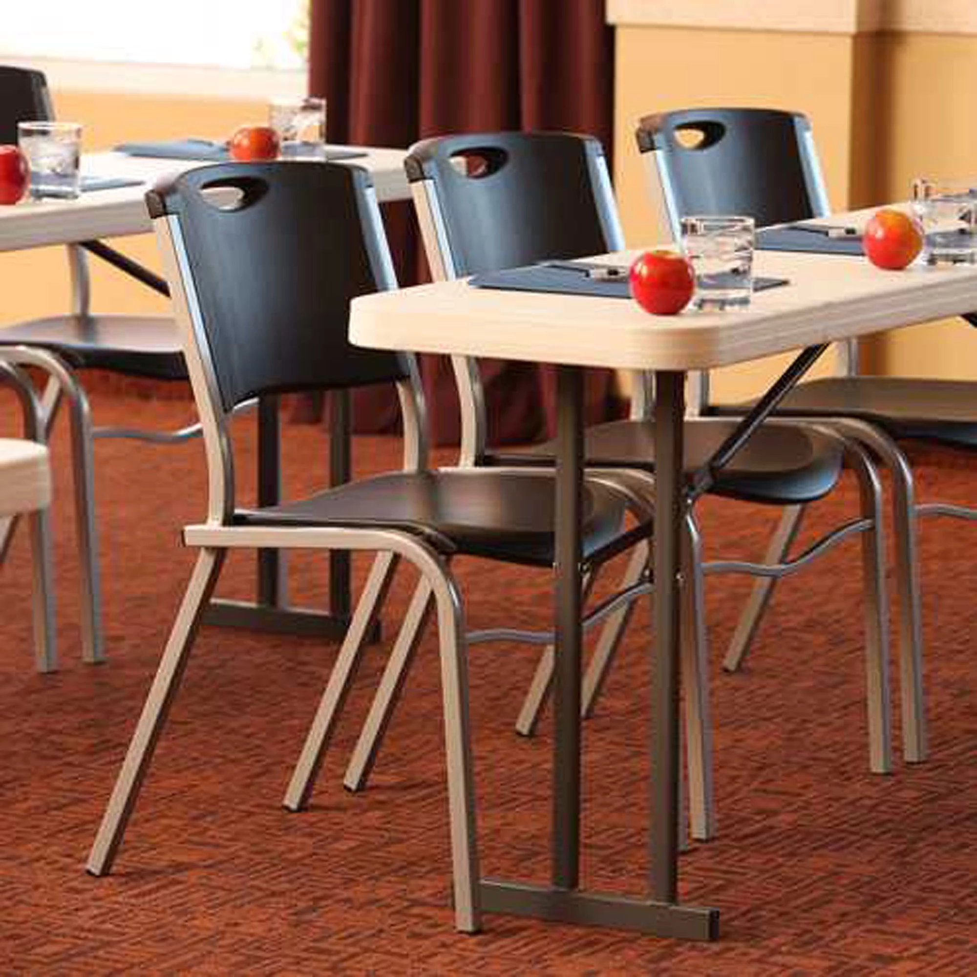 Lifetime Plastic Stacking Chair (4 Pack), Black