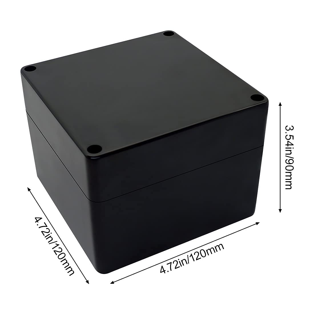 LeMotech ABS Plastic Electrical Project Case Power Junction Box, Project Box Black 10.4" x 7.2" x 3.7" (263 x 182 x 95 mm)(Pack of 1)