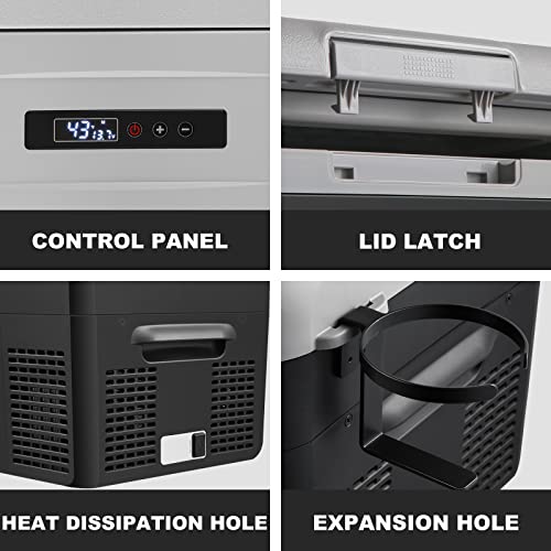 Setpower 12 volt Refrigerator, Portable Fridge and Freezer, 12V Compressor Cooler, Car Cooler for Camping, Traveling, 12/24V DC 110/240V AC, 0℉~50℉