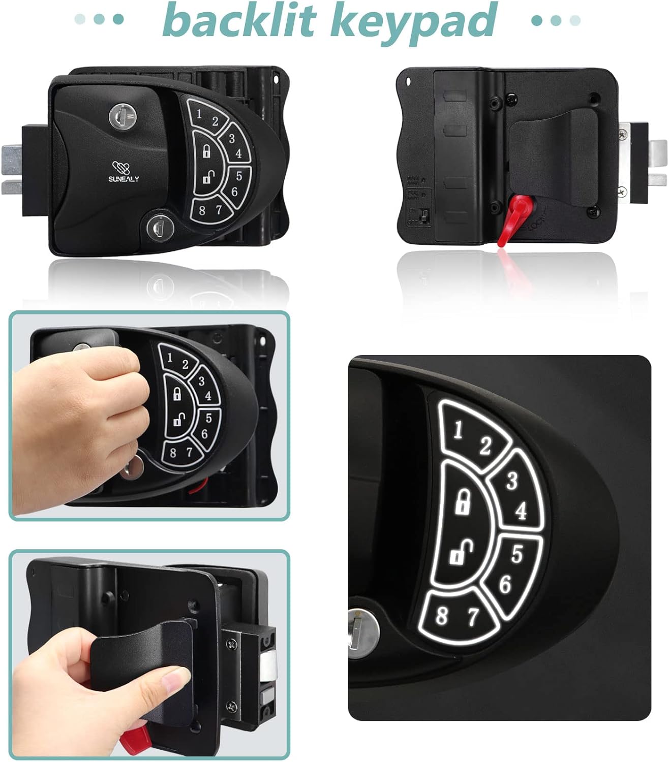 RV Keyless Entry Door Lock 2021 RV Door Lock/Metal Rv Door Lock w/ 2 Fobs and Backlit Keypad/Protective Gasket, Screwdriver & 2 Keys for 5th Wheel Bumper Pull Horse Camper 2.75" x 3.75"