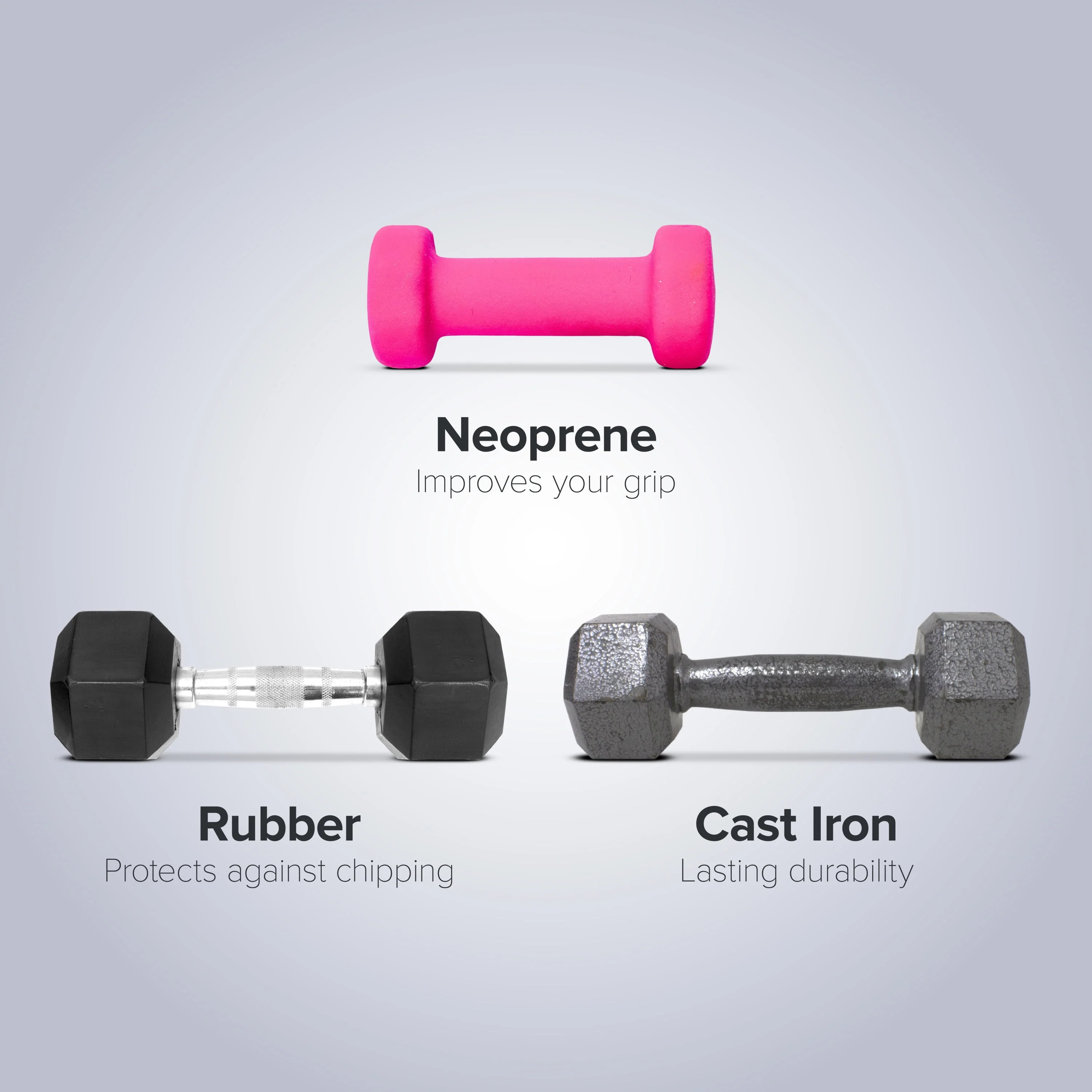 Weider, 25lb Rubber Hex Dumbbell, Single