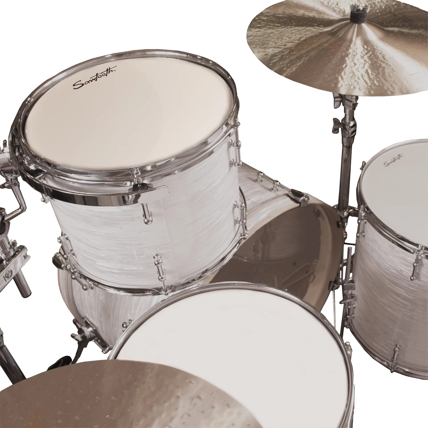 Sawtooth Command Series 4-Piece Drum Shell Pack with 24" Bass Drum, White Oyster
