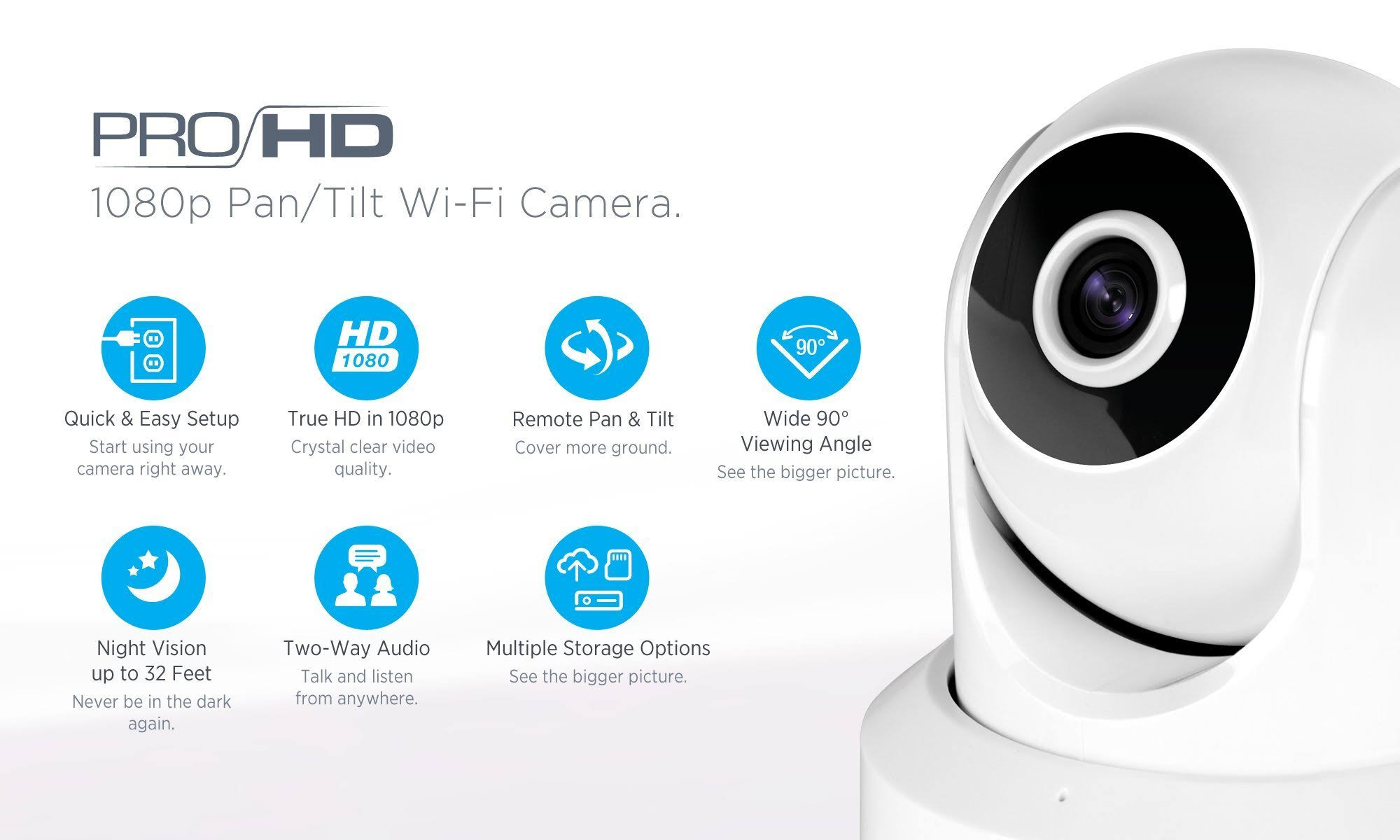 2-Pack Amcrest ProHD 1080p WiFi/Wireless IP Security Camera Ip2m-841 Pan/Tilt, 2