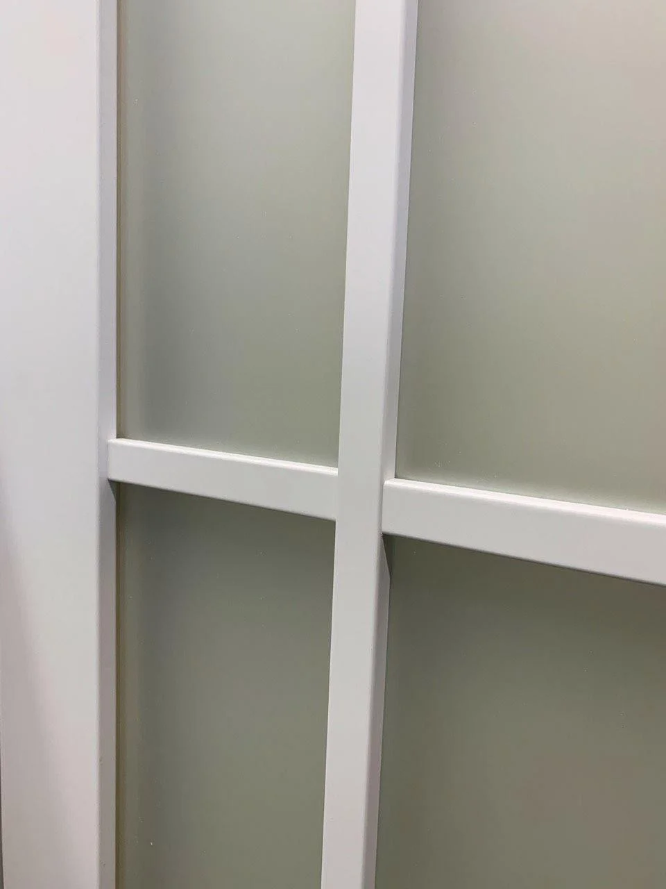 Solid French Double Doors 48 x 80 inches Frosted Glass 12 Lites