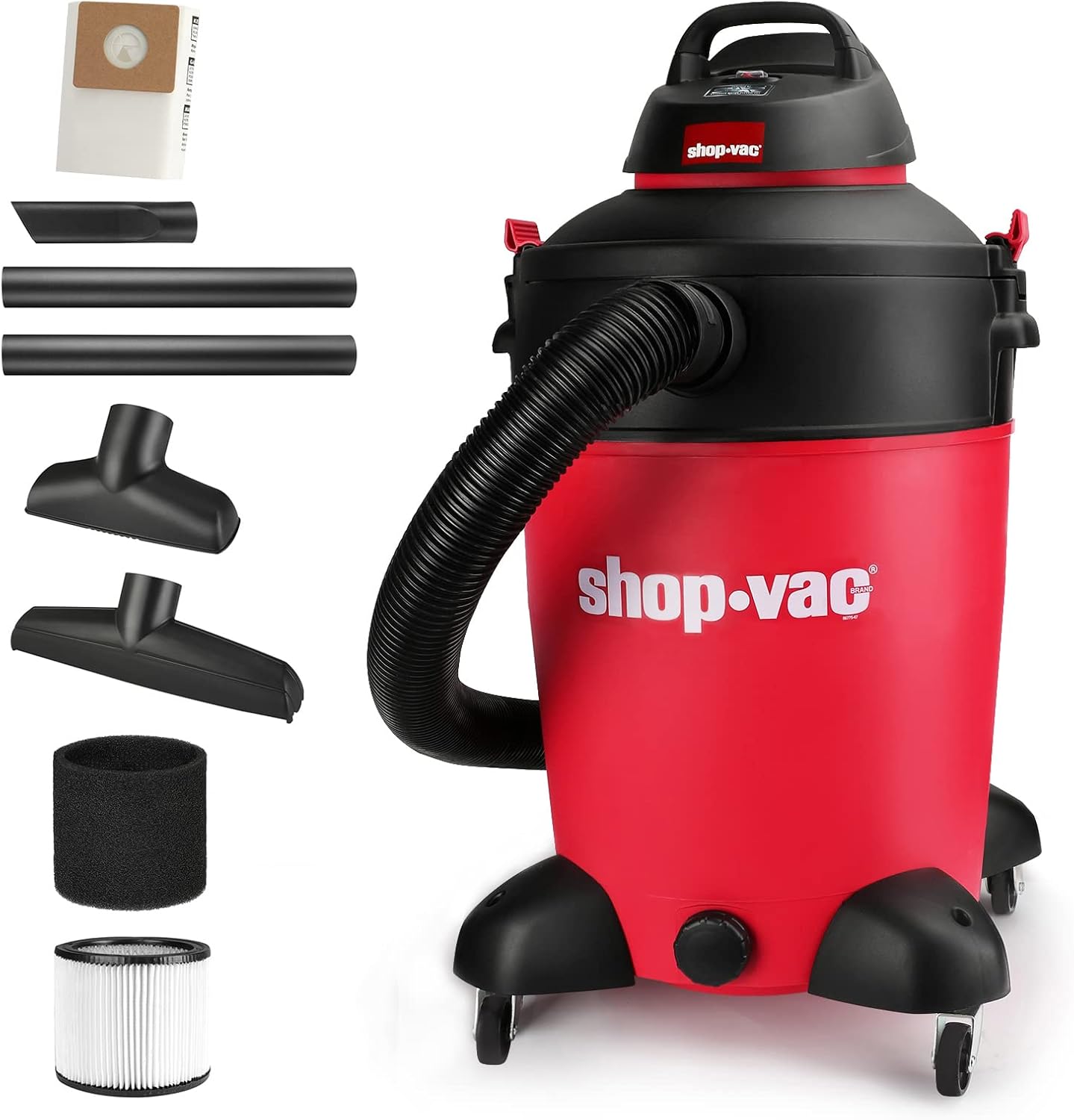 Shop-Vac 16 Gallon 6.5 Peak HP Wet/Dry Vacuum and Nozzle with LED Light