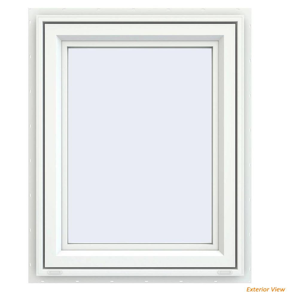 JELD-WEN 23.5 in. x 29.5 in. V-4500 Series White Vinyl Right-Handed Casement Window with Fiberglass Mesh Screen CS0865
