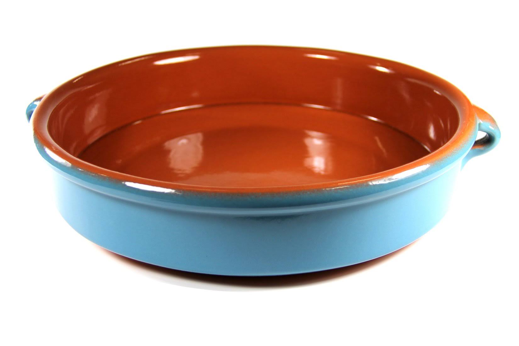 Peregrino Mediterranean Blue Terra Cotta Cazuela, Round - 12.8 inch