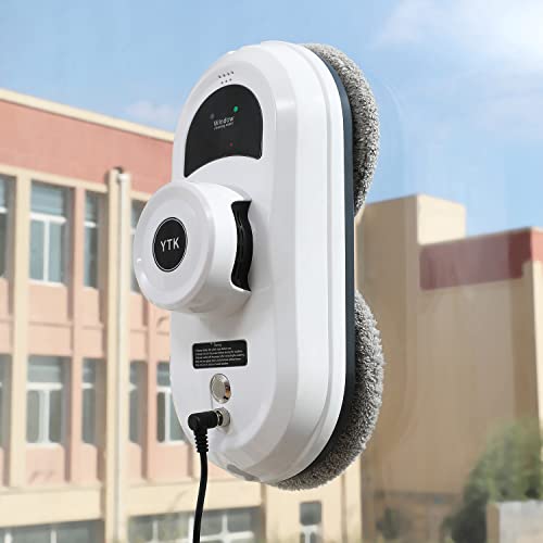 YTK Window Cleaner Robot with Ultrasonic 5600PA Auto Water Glass Cleaning Automatic Smart Robot Cleaner,Window Vacuum Cleaner with Control Windows/Tiles/Class Door Indoor Outdoor High Rise Ceilings