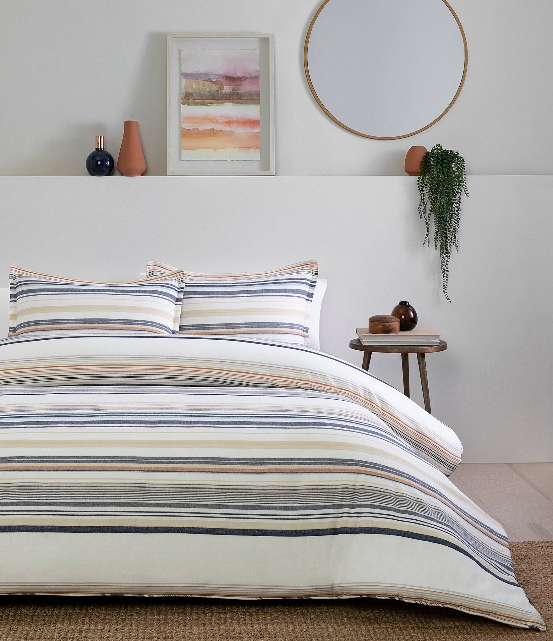 Pendleton Sand Dune Stripe Comforter Mini Set, King, Ivory Multi