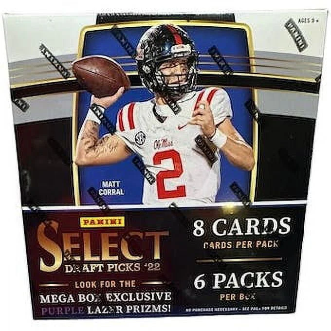 2022 Panini Select NFL Football Draft Picks Mega Box Trading Cards Purple Lazer Prizms