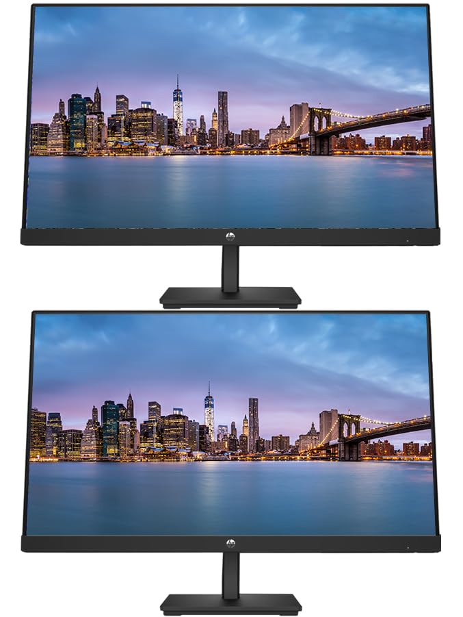 HP P22 G5 22 inch 1920 x 1080 Full HD Edge LED LCD Monitor, 2-Pack Bundle with HDMI, VGA, and Displayport