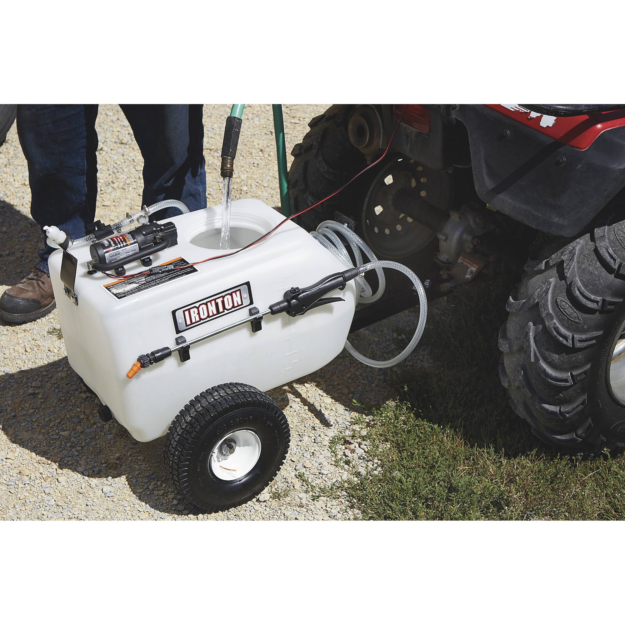 Ironton 13 Gallons 12 Volt DC Tow-Behind Towable Broadcast u0026 Spot Sprayer ATV 282790